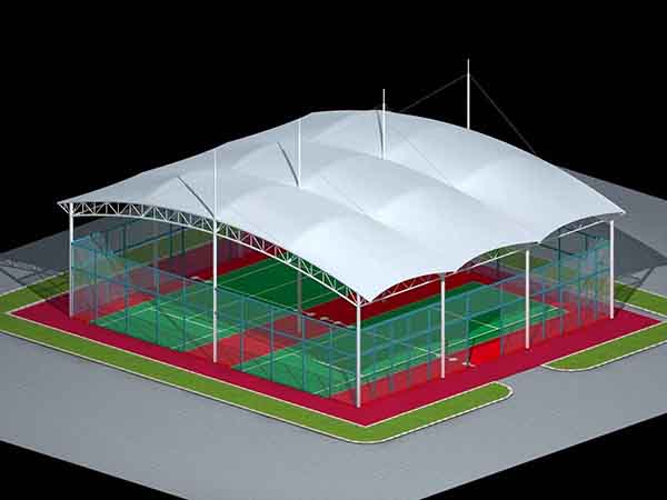 鸡西市篮球场膜结构罩棚【设计施工】