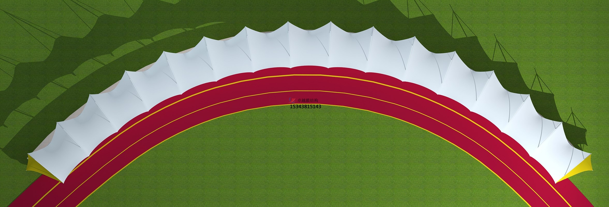 吴堡体育公园膜结构【看台雨棚】门球场案例